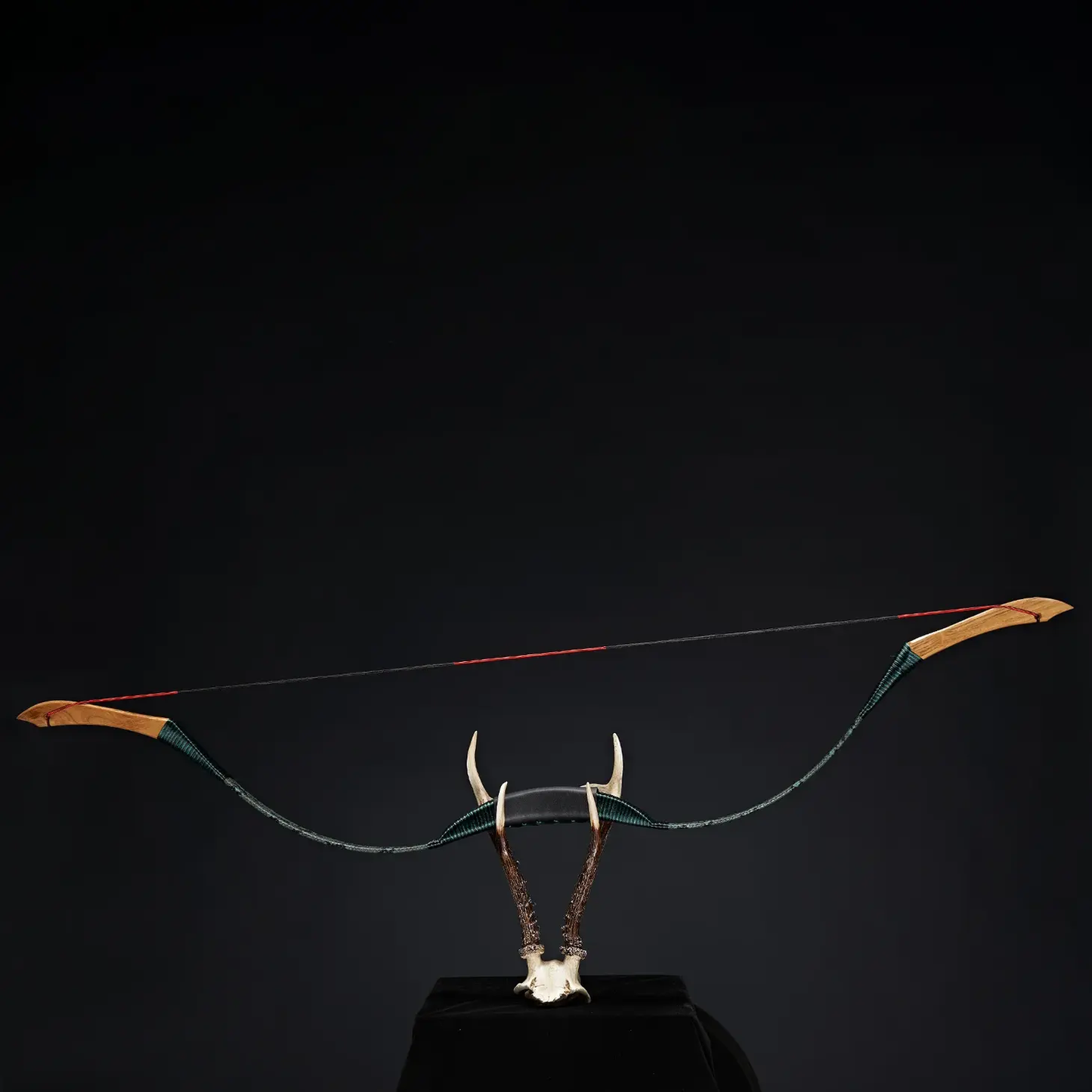 Traditional Mongolian Green Snakeskin Wood Long Bow
