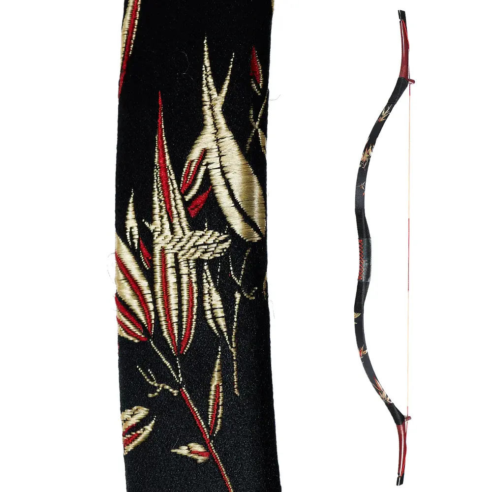 Traditional Leaf Embroidery Wood Bow