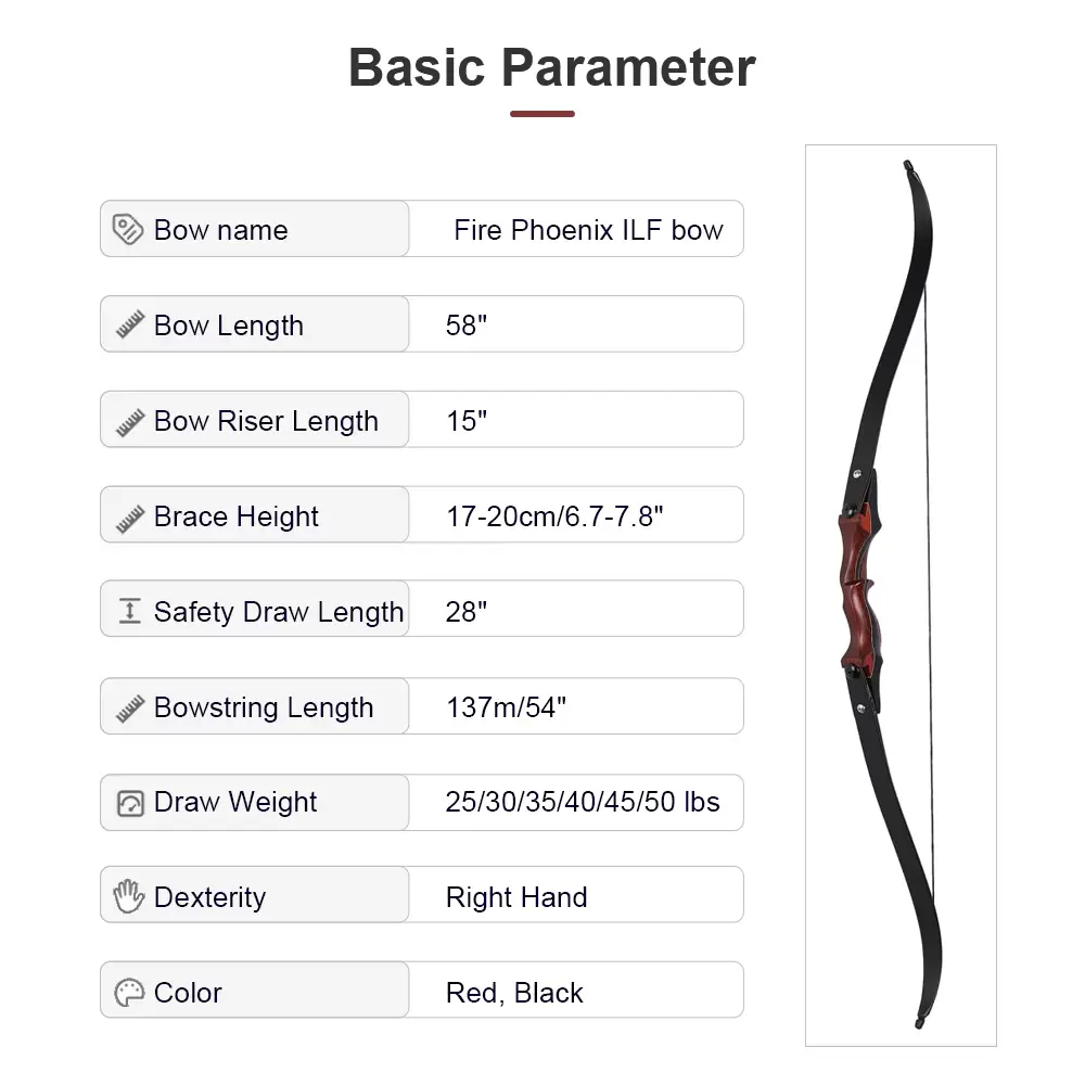 Fire Phoenix ILF Takedown Wood Bow