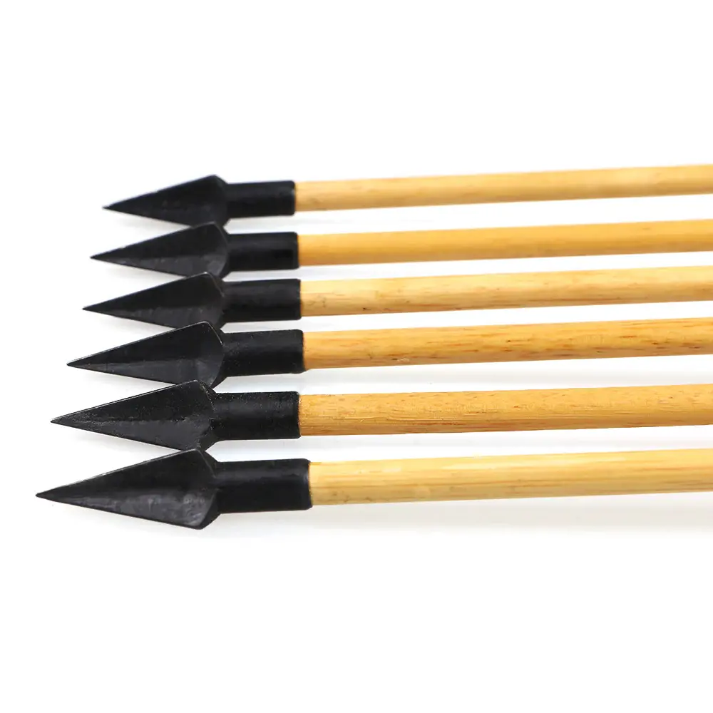 12 31.5" Tapered Broadhead Feather Wood Arrows