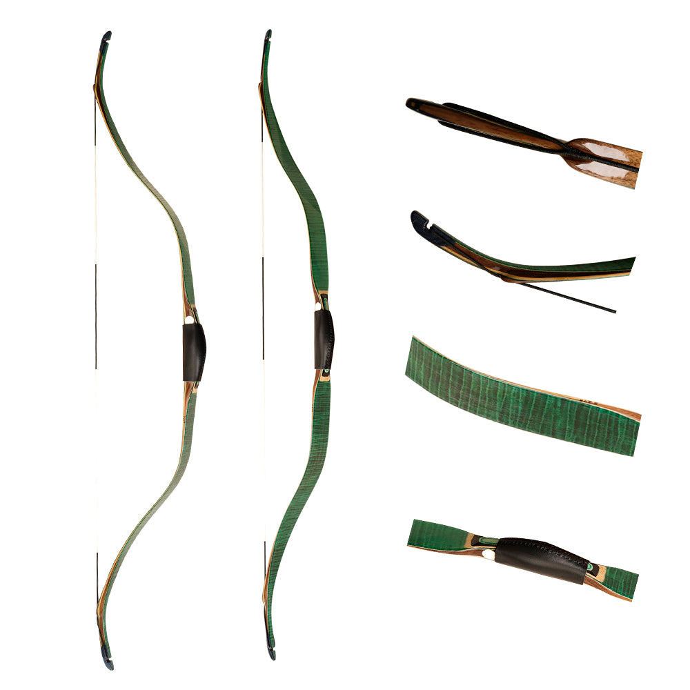 Traditional Turkish Queyue Green Bamboo Short Bow