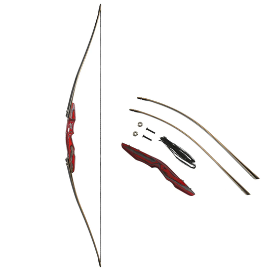 Traditional Red Takedown Longbow