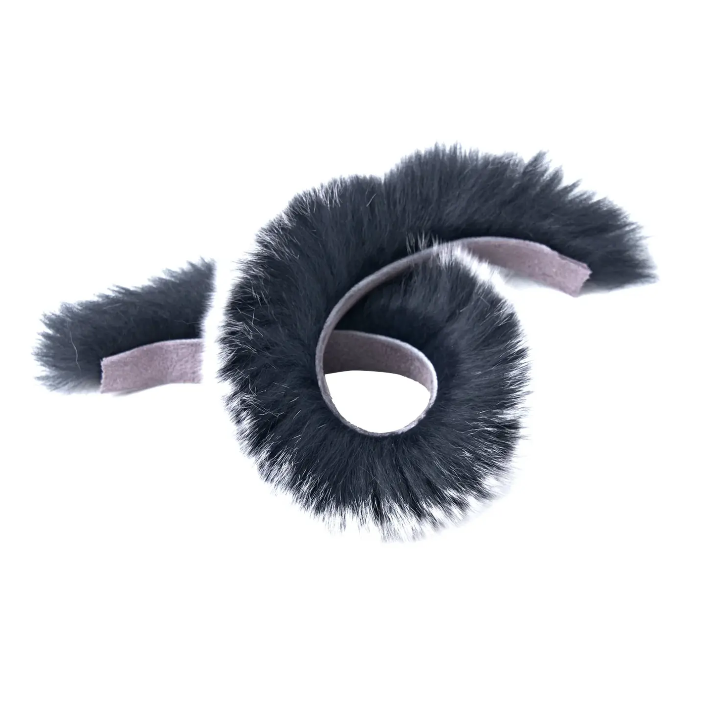 Two Black Otter Fur Bow String Silencer