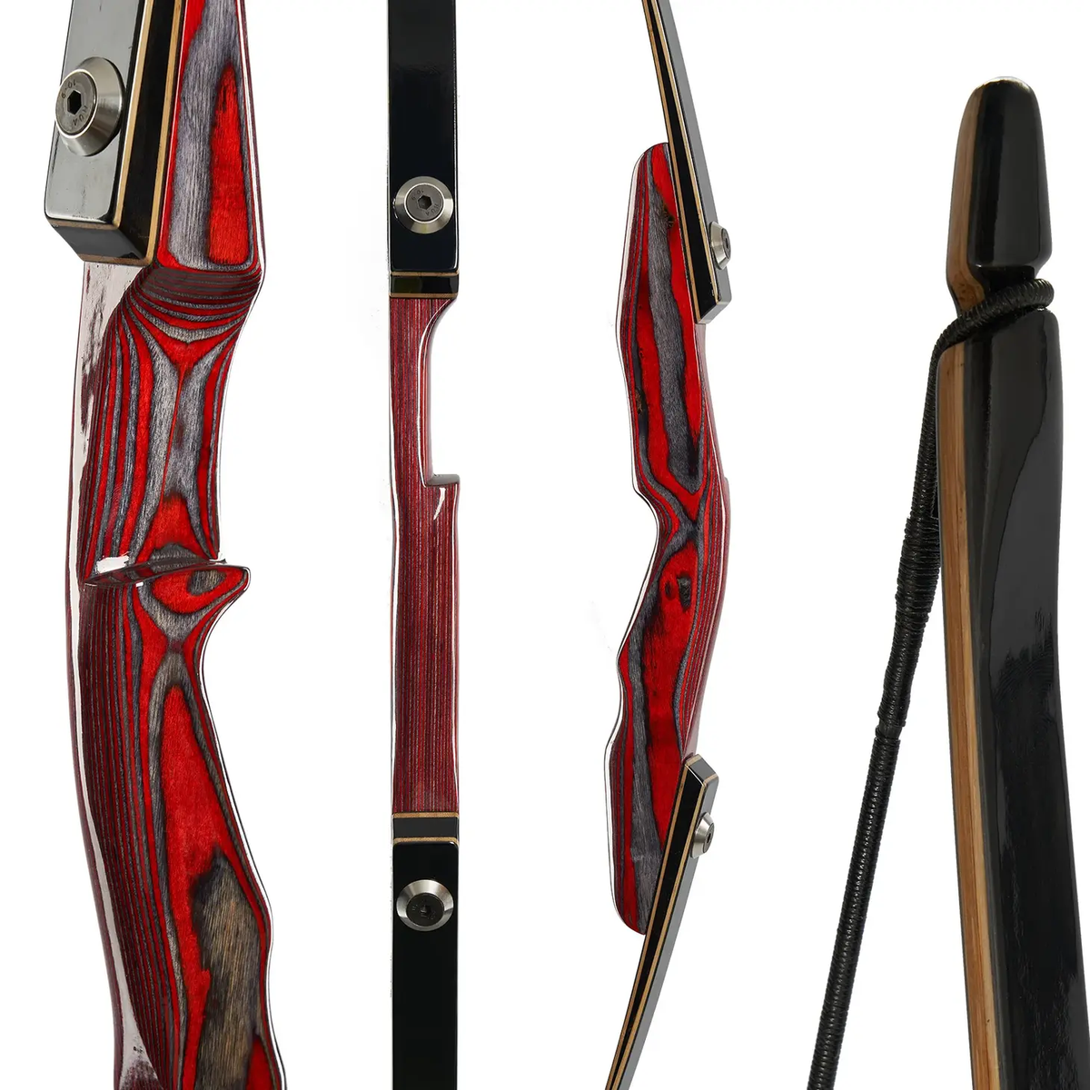 Traditional Red Takedown Longbow